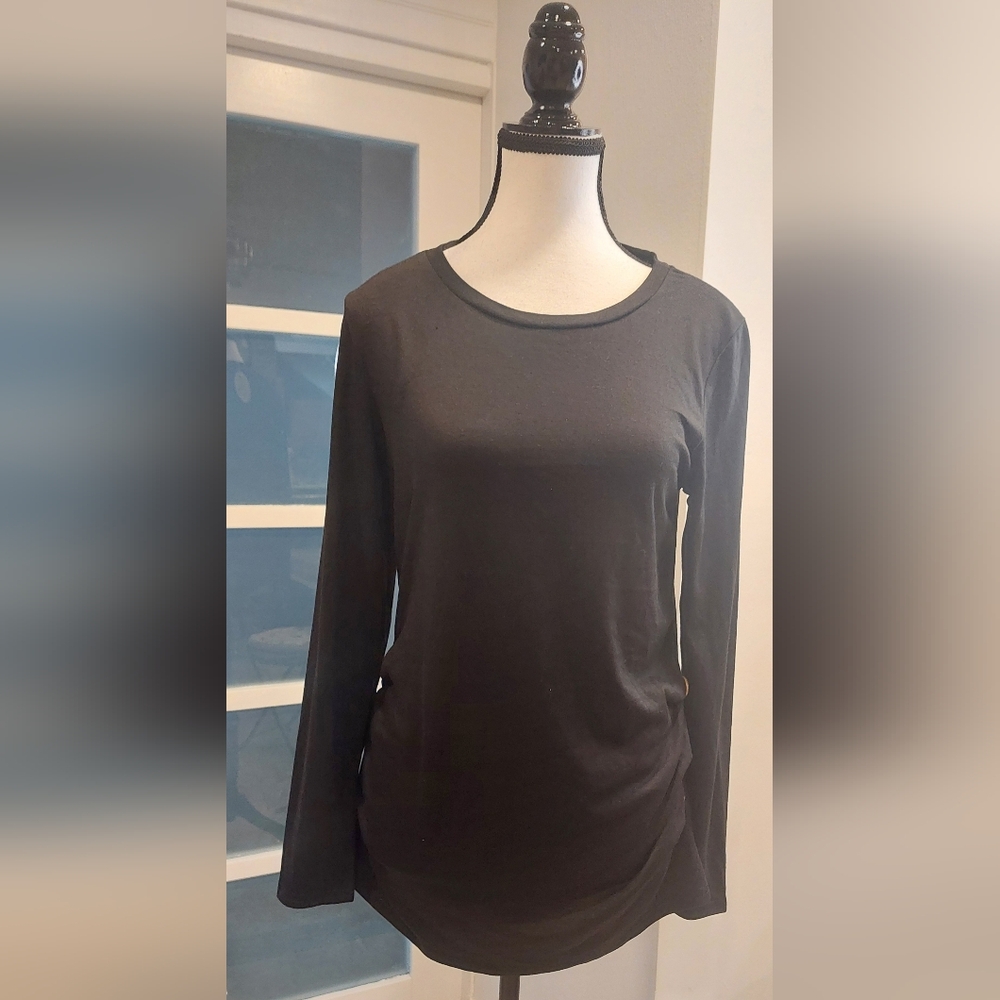 Elegant Black Long Sleeve Women's Blouse